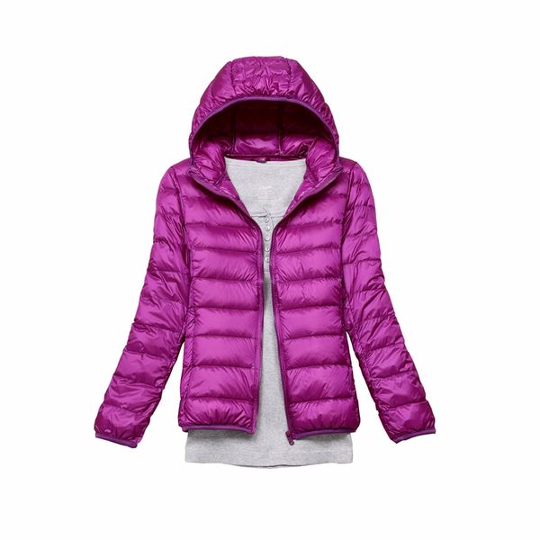 

winter 91% white duck down jacket women autumn hooded coats women parka ultra light down warm coat parka 11 colors, Black