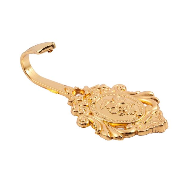 

rose pattern vintage alloy drapery curtain holdbacks tieback hooks 2pcs (gold