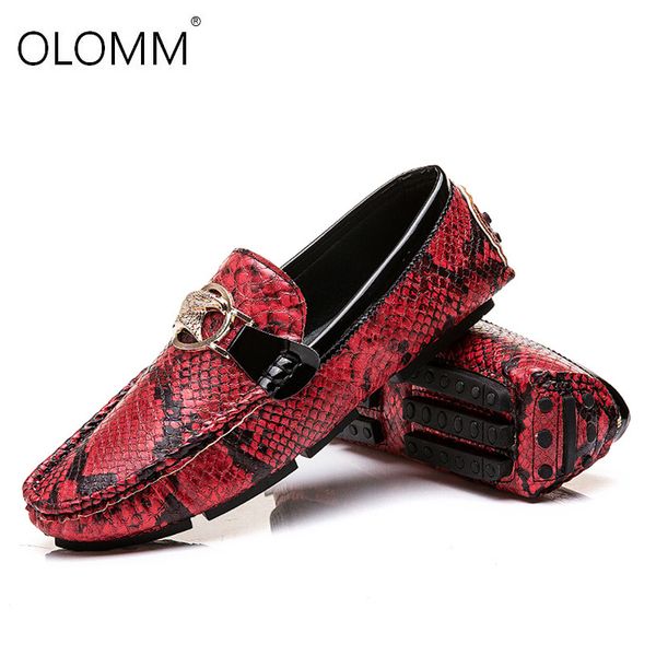 

men loafers driving shoes soft casual shoes men flats leather loafers big size 38-48 male slip on snake skin, Black