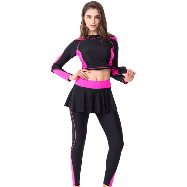 

two piece long sleeve plus size conservative muslim women swimsuit skirt 6xl womens swimwear burkini swimming suit for women