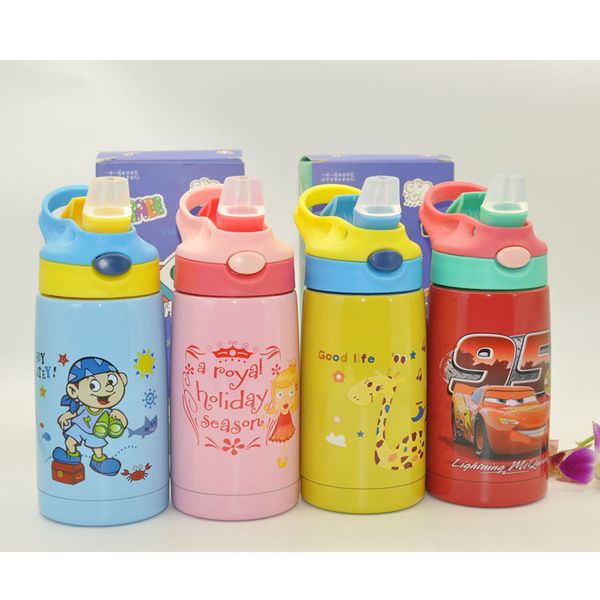 

children xiao jing zi insulated cup 304 stainless steel straw cup baby nursery hand cute cartoon