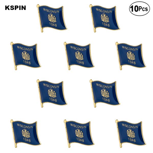 

u.s.a wisconsin lapel pin flag badge brooch pins badges 10pcs a lot, Gray