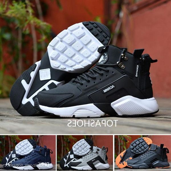 

wholesale new arrival huarache 6 x acronym city mid zipper leather high huaraches running shoes men warm winter boots size 40-45