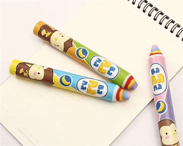 

5 pieces creative cartoon pencil modeling rubber erasers stationery rainbow super large pencil like leather children's prizes without d
