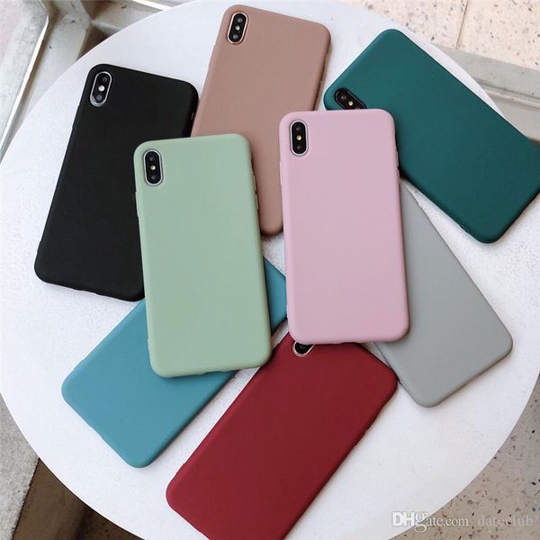 iphone XR X XS Max 6 6S 7 8 Artı Sevimli Şeker Renk Yumuşak Basit Moda Telefon Kılıfı YENİ İçin Yeni varış EKSİKLİĞİ Katı Renk Silikon Çiftler Kılıflar