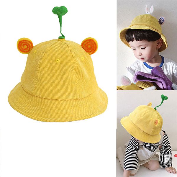 

fashion winter 3-4 year old baby fisherman hat sunshade sun protection yellow warm cap solid casual popular cute #4f20