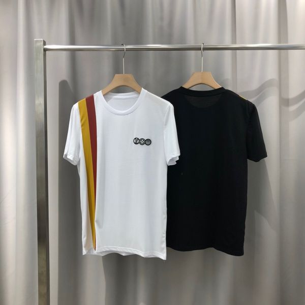 

2020ss spring and summer new high grade cotton printing short sleeve round neck panel t-shirt size: -l-xl-xxl-xxxl color: black white 14a32, White;black