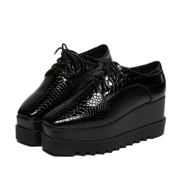 

new 2019 spring and autumn luxury height increasing women shoes flat platform brand fashion womens flats shoes black