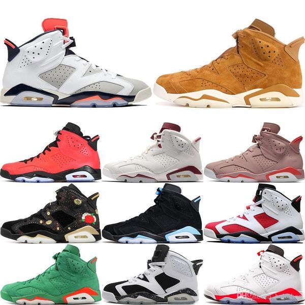 

basketball 6 shoes tinker unc white infared sports blue maroon black cat gatorade green men women 6s sports trainer sneakers 5.5-13