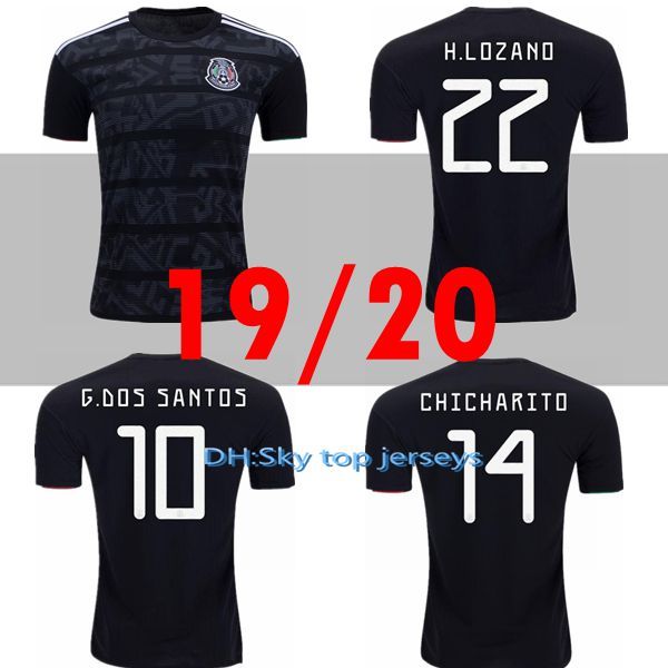 

mexico 2019 2020 h.lozano h.herrera r.marquez chicharito a.guardado raul soccer jersey 19 20 football shirt s-2xl, Black;yellow