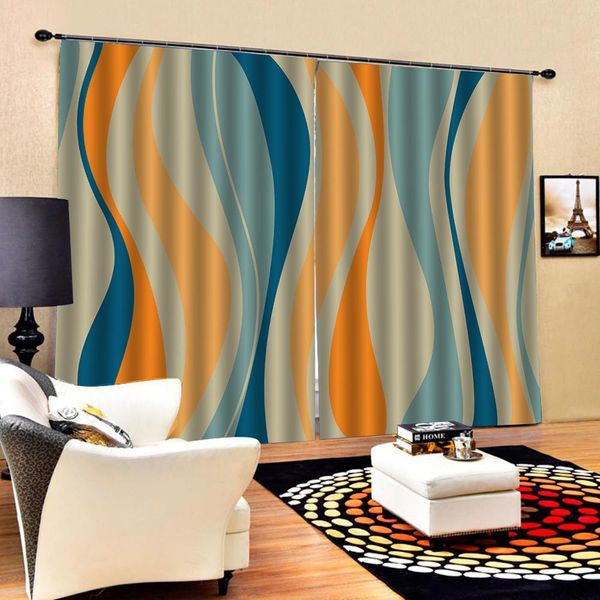 

color wave lines 3d curtains for living room blackout roaantic wedding room bedroom window curtain