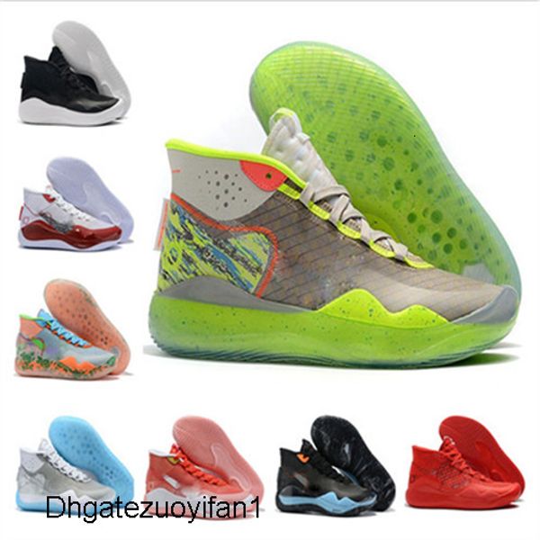 

горячая продажа 2019 новый дюрант xii kd 12 спорт баскетбол обувь для mens верхнего качества тройной черный красный 12s спортивные кроссовки