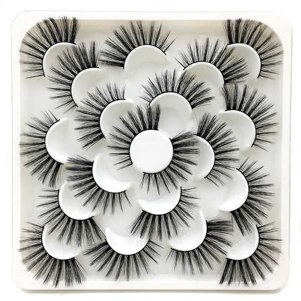 

10pair eyelashes luxury 6d false lashes strip eyelashes long natural party makeup tools eyelash extension makeup kit cilios w2