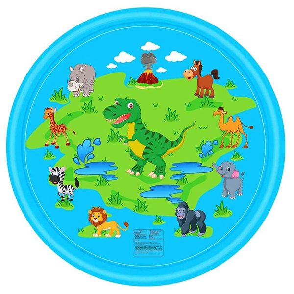 

dinosaur pattern water spray pad children's water play pad sprinkler pool, lawn garden play pad, 172cm / 68 inches