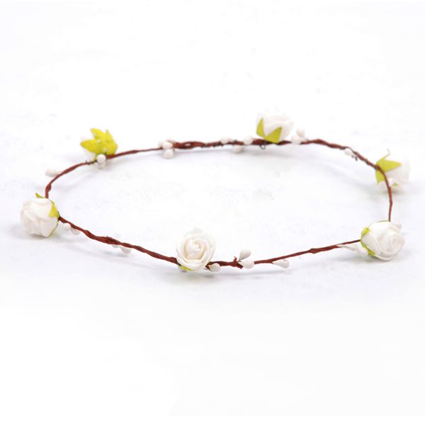 

12pcs artificial rose flower head garland wedding bridal tiara wreath hair garlands multicolor simulation floral headband