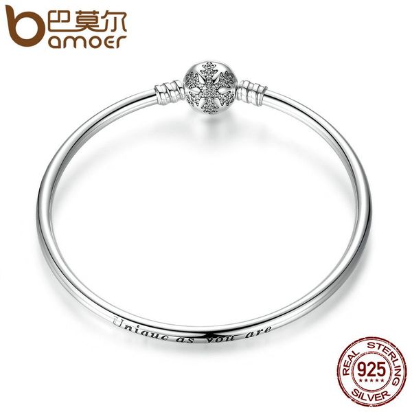 

bamoer аутентичные стерлингового серебра 925 гравировка снежинка застежка уникальный как ты змея браслет-цепочка браслет diy ювелирные издел, Black