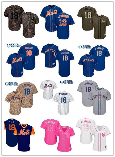 

custom ny new yorkmets 18 travis d'arnaud baseball jersey mets baseball wear men women youth jerseys, Blue;black