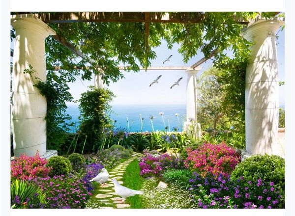 3D personalizzato grande foto murale carta da parati tridimensionale erba fiori giardino paesaggio 3D sfondo murale carta da parati per pareti 3d