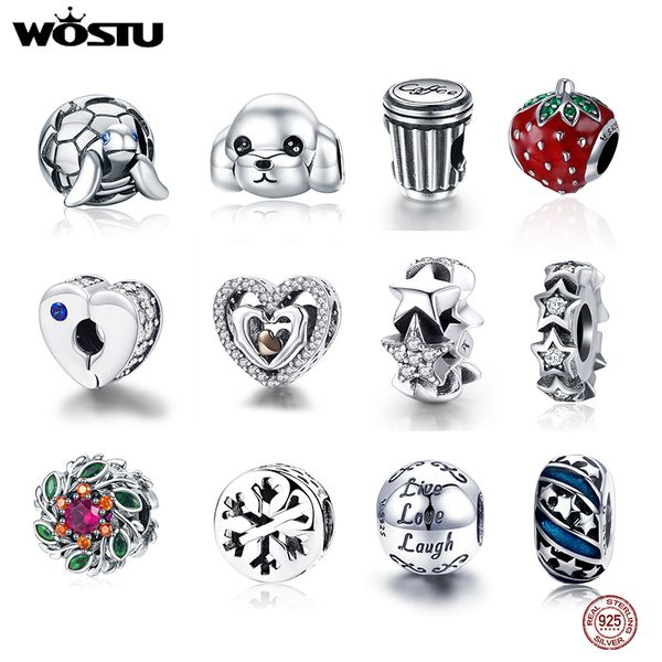 

wostu real 925 стерлингового серебра подвески мультистиле циркон шарики приспосабливают оригинальный кулон браслет diy ожерелье болтаться ша, Blue;slivery