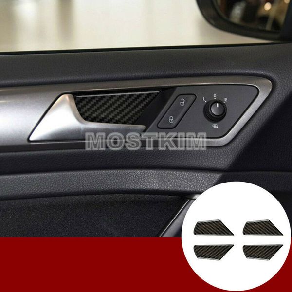 Copertura della ciotola della maniglia della portiera dell'auto in fibra di carbonio per Volkswagen VW Golf 7 MK7 2013-2019