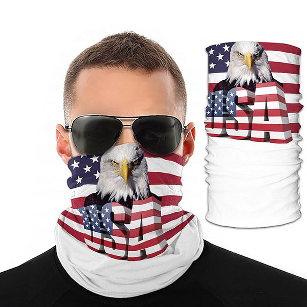 

2020 explosion models american flag national bird printed multi-function mask outdoor sports wristband anti-mosquito dust-proof cap