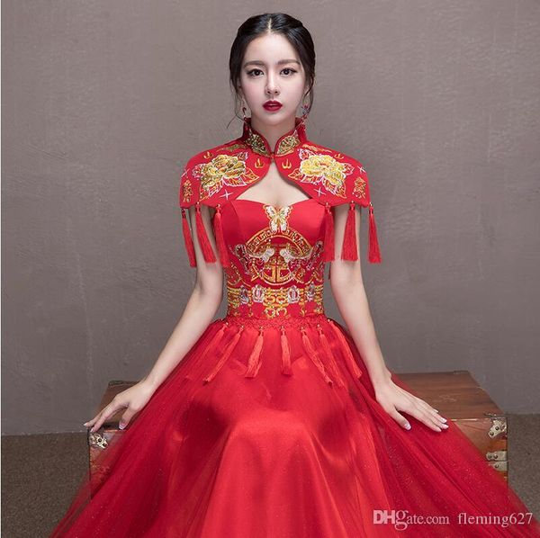 

шанхай история традиционной китайской свадебное платье qipao национальный костюм женщины платье хуацяо стиль невесты платье cheongsam, Red