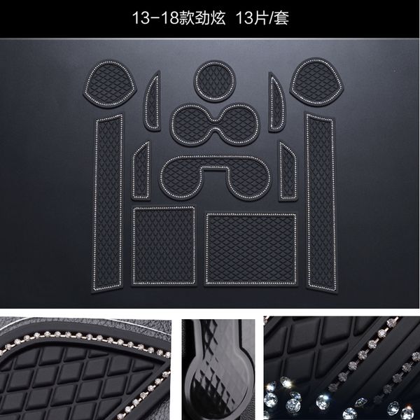 

for mitsubishi asx 13-18 non-slip mats gate slot pad interior pvc rubber door pad/cup mat