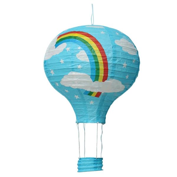 12inch Hot Air Balloon Paper Lantern Lampshade Ceiling Light Wedding Party Decor Blue Rainbow Xmas Ornaments On Sale A Christmas Decoration From