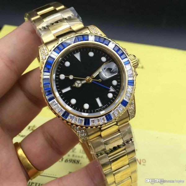 

gmt 2018gmt.116598 rbow series, diamond ring, diameter 40mm, automatic calendar.automatic mechanical watch movement watch, Slivery;brown