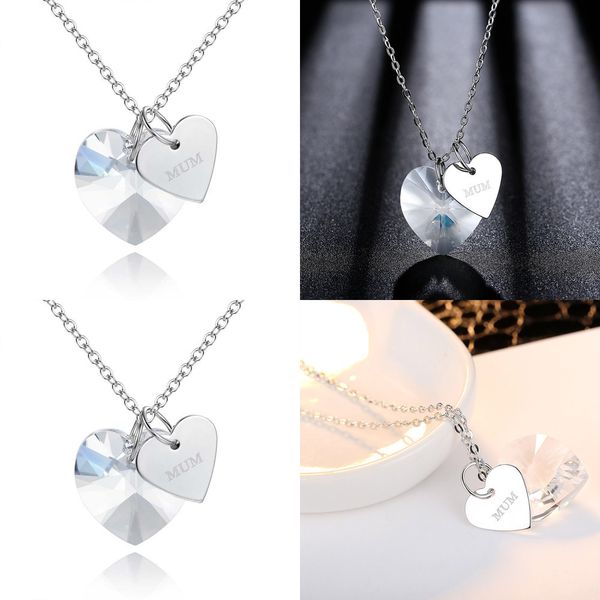 

crystal heart-shaped pendant pendant concise ornaments mom real love peach grape pendants statement necklaces 2015 natural stone pendants, Silver