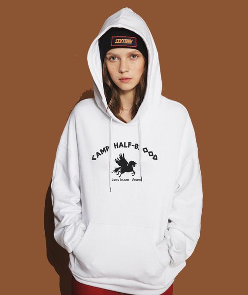 

fashion sweatshirts 2019 spring winter fleece hoodies print camp half blood demigods animal kawaii women's hoody pullover kpop, Black