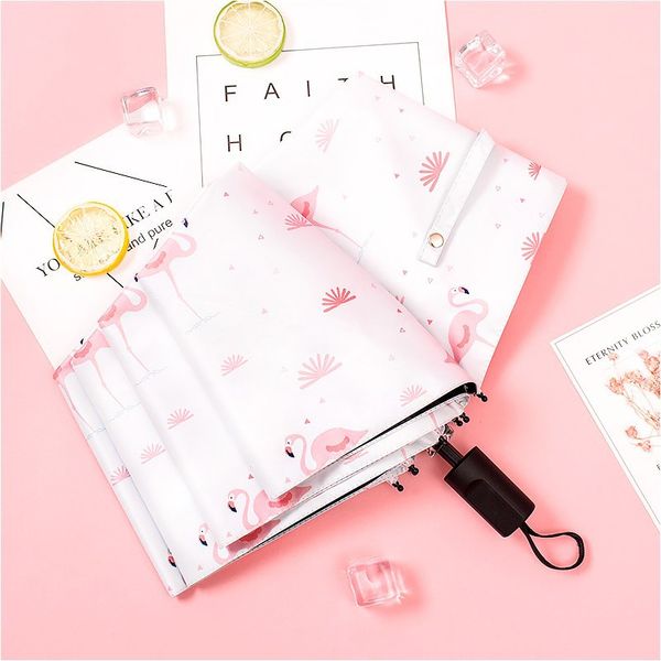 

umbrella women's foldable rain or shine dual purpose fully automatic reinforced flamingo goddess simple creative network red umb