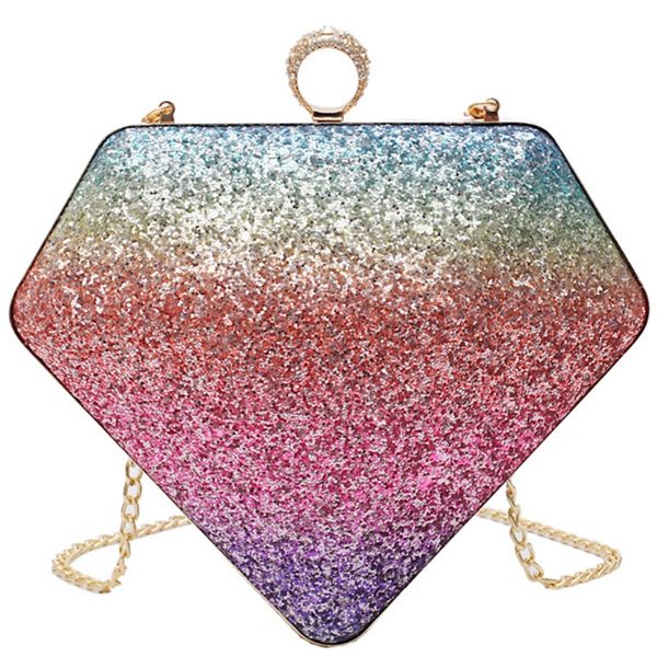 

ромб партия женщин клатчи женщины мини-цепь кошелек плечо crossbody сумка