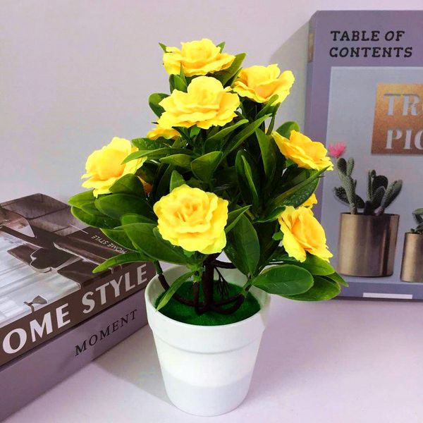 

small artificial bonsai tablehome decor 12pcs roses set fake flower ornament