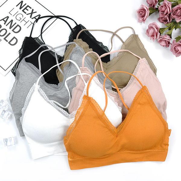 

beautiful back underwear female no steel ring gathered sports bra open back tube wrapped chest thin section bra, Red;black