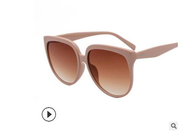 

new web celebrity fashion personality sea piece sunglasses frame round face large frame sunglasses trend glasses men and women, White;black