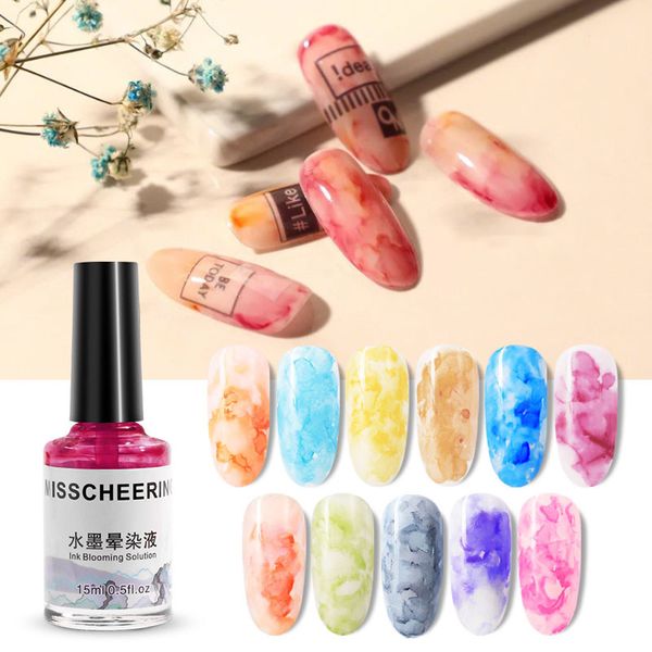 

watercolor ink water dyeing liquid gradient 15ml nail art japanese nails gel nail polish 1pc marble pattern hc65