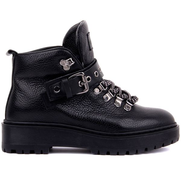 

sail-lakers black leather lace-up women boots