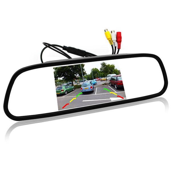 

5 inch digital color tft 800x480 lcd car parking mirror monitor 2 video input for rear view camera parking assistance system