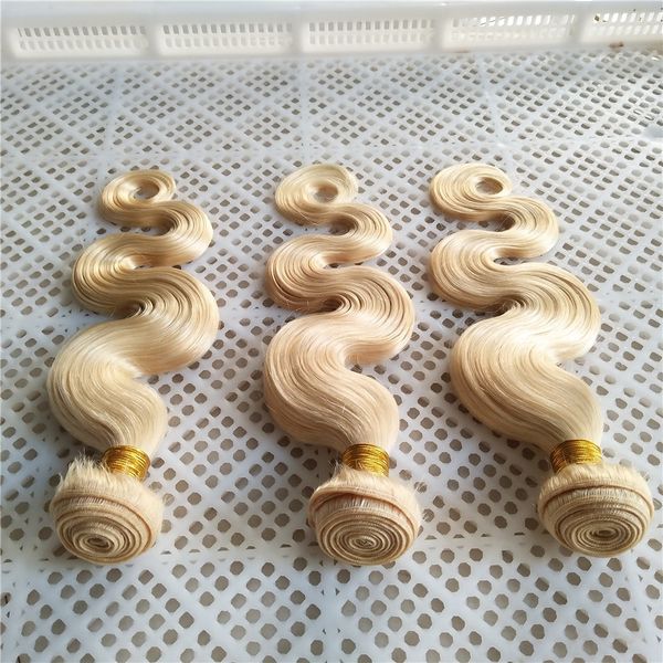 In Style Platinum Blonde Body Wave Brazilian Virgin Hair Weave