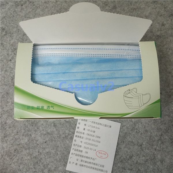 

новый dhl бесплатно 50 лица одноразовые маски 3 слоя non сплетенный противопыльный водонепроницаемый маски мягкие breathable доказательство