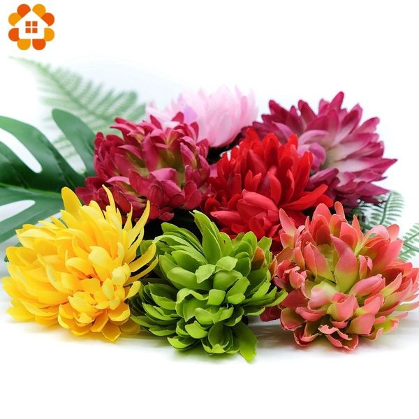 

5pcs/lot 8.5cm diy silk chrysanthemum artificial flowers head for home wedding party garden favors decoration wreath supplies