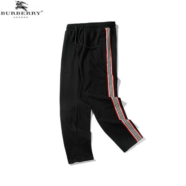 

bur womens berri luxury pants fashion trend boutique trousers stitching striped loose straight pants casual simple comfortable wild pants, Black;white