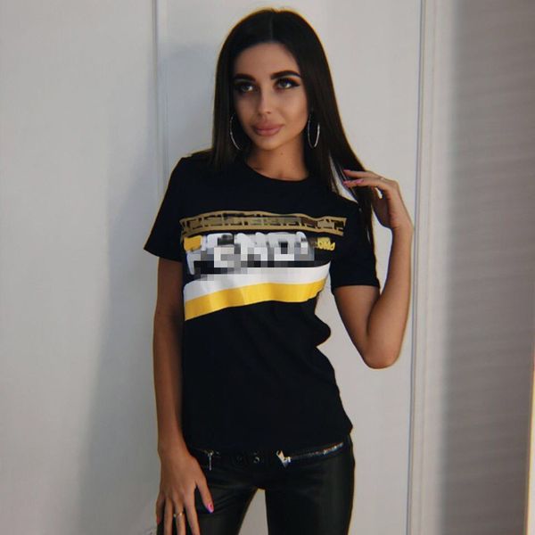 

2020 high-end cotton europe and the united states spring and summer new round neck short-sleeved women's t-shirt, White