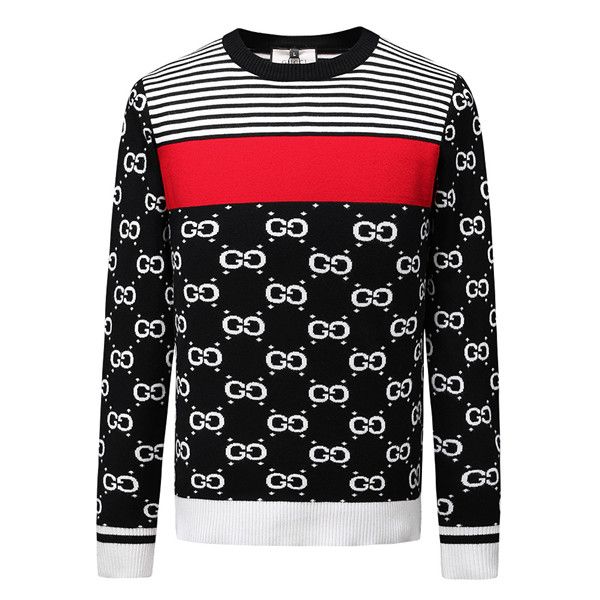 

высокое качество мода роскошь мужчины свитера осень письма pattern мода марка medusa печати пара пуловер, White;black