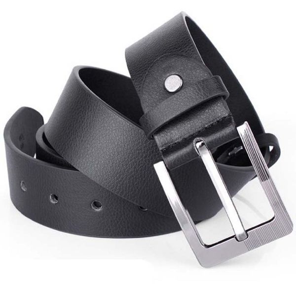 

licg-dnuxlou men's leather belts single prong metal buckle leather belt (black, Black;brown