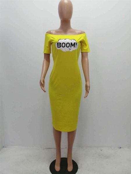 

women boom yellow dress summer slash neck long casual dresses vestidoes clothes, Black;gray