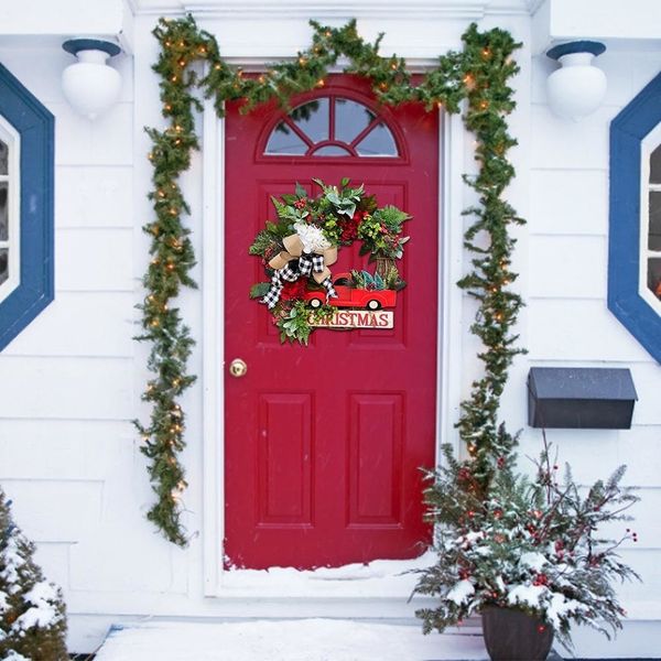 Christmas Wreath Handmade Rattan Door Hanging Pendant For