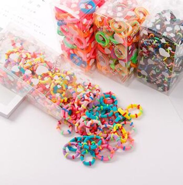 

100шт / lot 3.0cm дети симпатичного малых колец резинки tie gum хвостик держатель упругий диапазон волосы стяжка девочка аксессуары для воло, Slivery;white