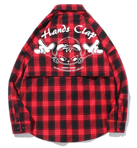 

plaid shirts fashion pattern print teenager casual shirt plus size long sleeve clothes designer mens red, White;black